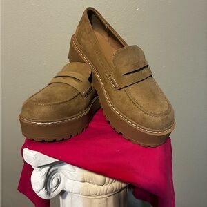 Torrid Tan Suede Flats with Chunky Sole #600